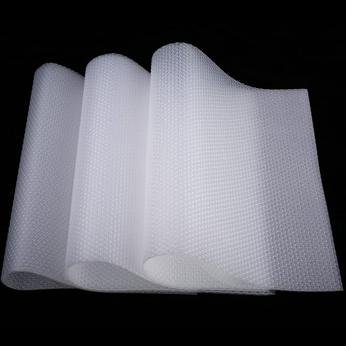 8 PCS Refrigerator Mats, EVA Refrigerator Liners for Shelves Washable Can Be Cut Fridge Shelf Liner Waterproof Fridge Pads Mat Drawer Table Placemats (Clear)