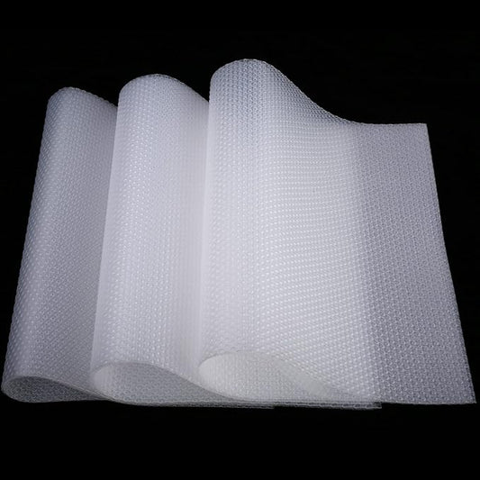 8 PCS Refrigerator Mats, EVA Refrigerator Liners for Shelves Washable Can Be Cut Fridge Shelf Liner Waterproof Fridge Pads Mat Drawer Table Placemats (Clear)