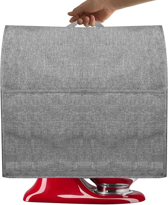 Stand Mixer Dust-proof Cover for KitchenAid Mixer，Multi Pockets for Various Kitchen Appliance Accessories，Water-resistant，Easy Cleaning (Grey(New style), Fit for Bowl Lift 5-8 Quart)