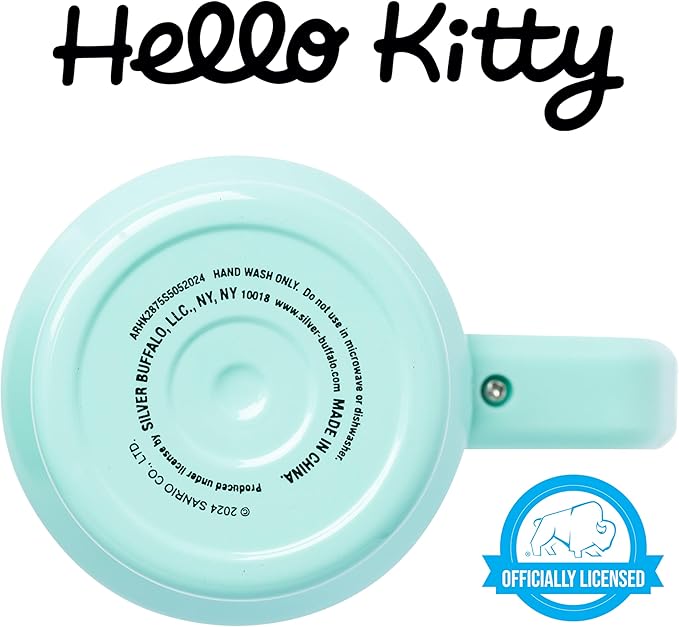 Silver Buffalo Sanrio Hello Kitty Kawaii Strawberry, Pineapple, and Rainbows Stainless Steel Tumbler with Handle and Straw, Fits in Standard Cup Holder, 40 Ounces
