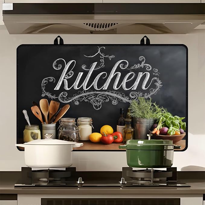 Farmhouse Kitchen Stove Top Cover 28.3 x 20.5 Inches, Heat Resistant Glass - Image 8