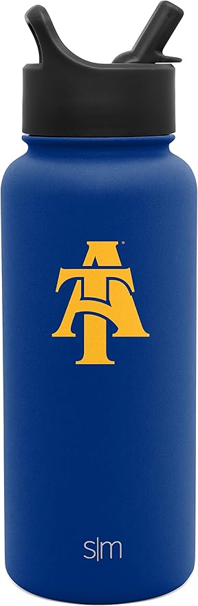Simple Modern Officially Licensed Collegiate University Water Bottle with Straw lid Insulated Stainless Steel Thermos | Summit Collection | 32oz