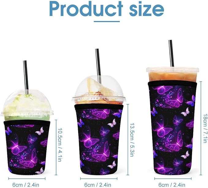 Purple Butterfly Coffee Cup Sleeves - Image 3