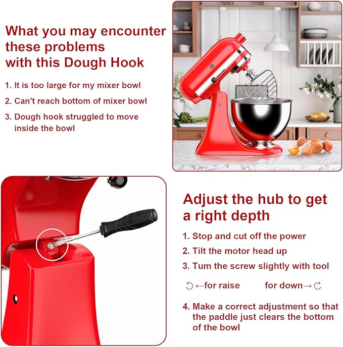 Stainless Steel Beater for KitchenAid 4.5/5QT Tilt Head Stand Mixer, Mixer Paddle for 4.5/5 Quart Tilt Head Stand Mixer, Mixer Attachment for KitchenAid, Dishwasher Safe, Silver