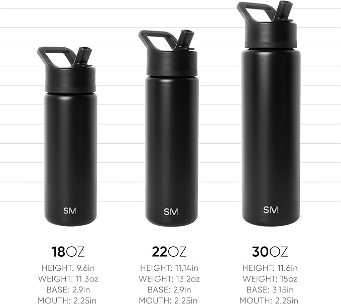 Simple Modern Kids Water Bottle with Straw Lid | Vacuum Insulated Stainless Steel Metal | Reusable Leak Proof BPA-Free Thermos for School | Summit Collection | 18oz, Buttercup