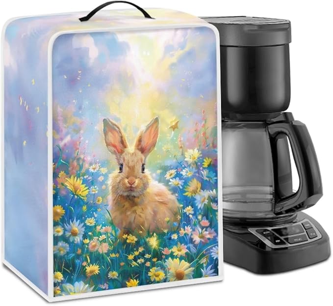 Rabbit Floral Coffee Maker Cover Waterproof Small Appliance Cover by Psesaysky