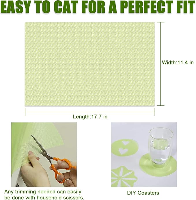 Refrigerator Liners, 7 PCS EVA Fridge Liner Refrigerator Mats for Shelves Washable Shelf Liner for Drawer Kitchen Cupboard Table Vegetables Pads, Easy to Clean Waterproof Placemats 17.7 x 11.4 Inches
