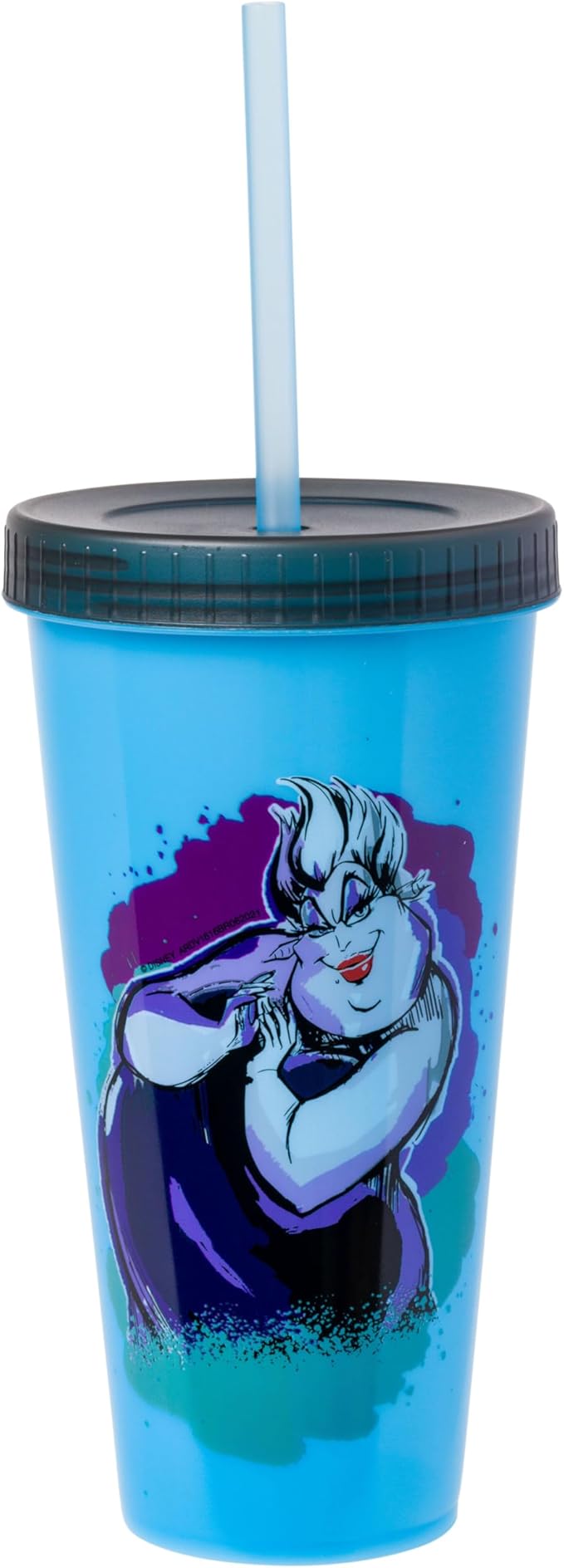 Silver Buffalo Disney Villains 4 pack Color Change Plastic Tumbler Featuring The Evil Queen, Cruella De Vil, Ursula, and Maleficent, 24 Ounces