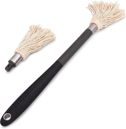 18" Basting Mop - BBQ Mop Brushes for Sauce, Extra-Absorbent Double Head, Ergonomic Insulated Soft Grip Handle, Dishwasher Safe BBQ Grill Brush & Sauce Brush