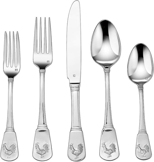 Cuisinart CFE-01-FR20 20-Piece Flatware Set, French Rooster