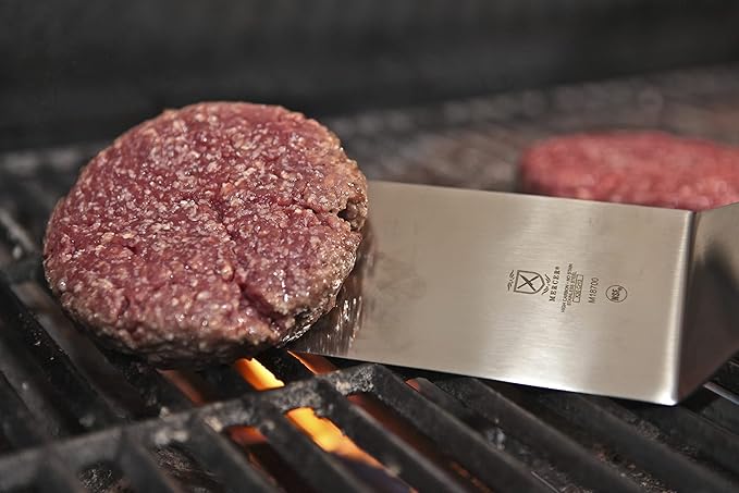 Mercer Culinary Millennia Turner/Spatula, 8 Inch x 3 Inch Blade, Black Handle