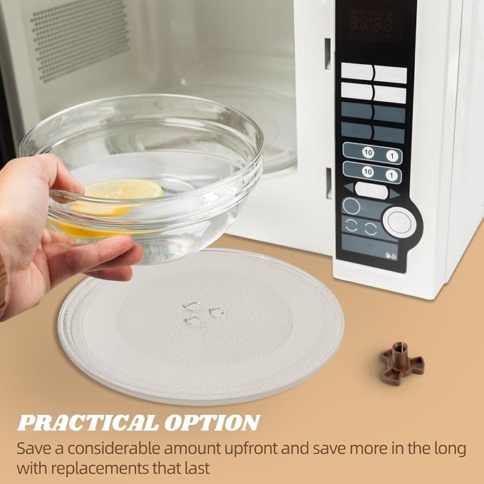 10" Microwave Turntables Replacement, Microwave Glass Plate Compatible with Whirlpool - The Exact Replacement Part of W11367904/ W10337247/ AP6892124/ W11335034/ WPW10337247 etc – Dishwasher Safe