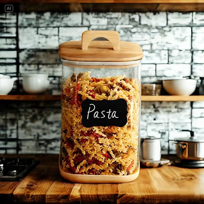 2 Pack 135 oz Glass Food Storage Containers, 1 Gallon Glass Flour and Sugar Containers with Airtight Lids, Large Flour Container for Sugar, Ground Coffee, Rice and Dry Food