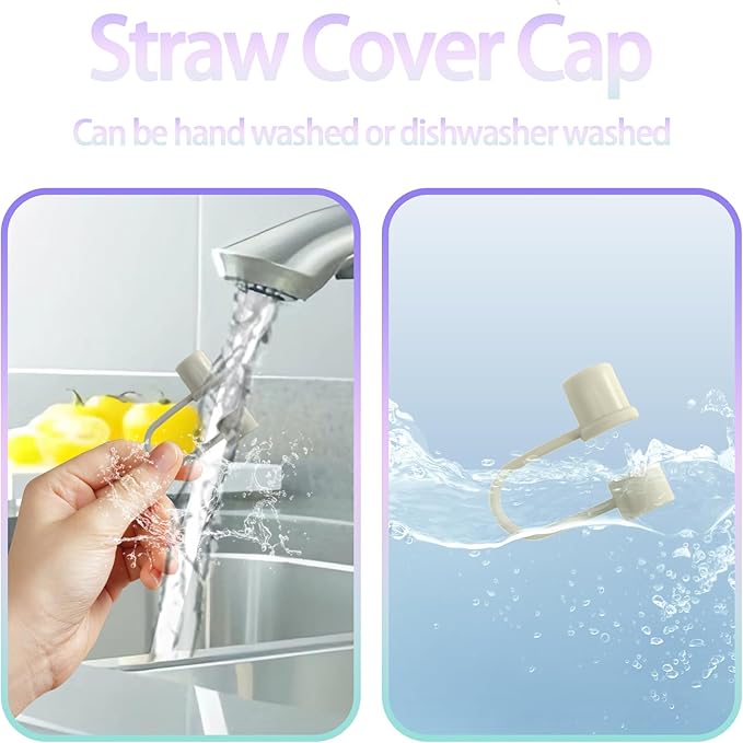 6PCS Silicone Straw Covers Cap Compatible with Stanley Cup 30-40 oz Tumbler Reusable Straw Toppers for Stanley Cup Accessories（6 Colors）
