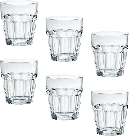 Bormioli Rocco Rock Bar Stackable Rocks Glasses, Set of 6, 9 1/4oz.