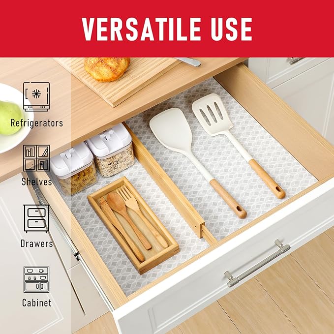 Cooyes Refrigerator Liners 17.7" x 24", Absorbent Strong Grip Fridge Mats Machine Washable, Non-Adhesive Refrigerator Shelf Liner for Fridge Bins & Kitchen Cabinets,
