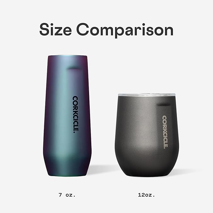Corkcicle Stemless Wine Tumbler - Keeps Drinks Cold for 6 Hours - Triple-Insulated Stainless Steel - Non-Slip Base - Summer Drinkware Gift - Keeps Drinks Ice Cold - 12 oz - Ceramic Slate