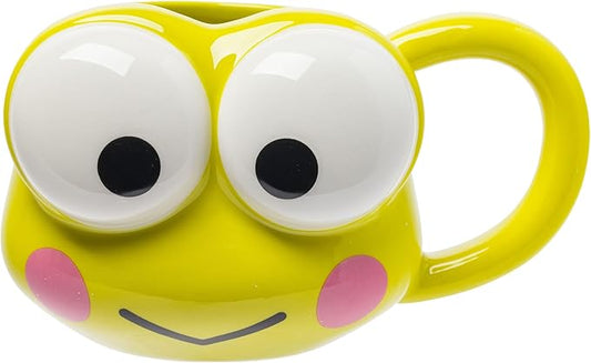 Silver Buffalo Sanrio Hello Kitty and Friends Keroppi Ceramic 3D Sculpted Mug, 20 Ounces