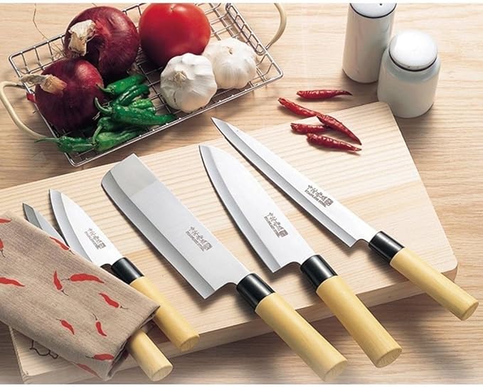 Japanese Kitchen Knife Set of 5 (Wooden Box Case) Mr. Takaaki Nakamura