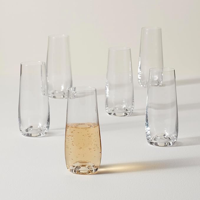 Lenox 884907 Tuscany Classics Stemless Flute Set, Set of 6, 9 Fl Oz, Stemless