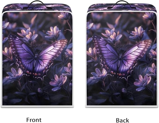 Coffee Machine Covers with Top Handle Purple Butterfly Washable Dust - Image 2