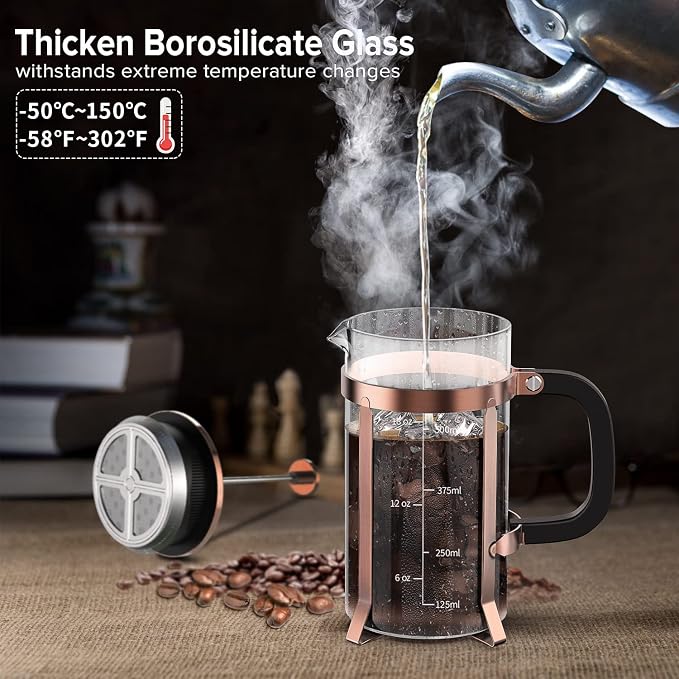 QUQIYSO Coffee Maker 304 Stainless Steel French Press - Image 2