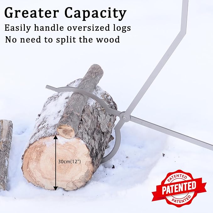 40" Fire Tongs Firewood Grabbers and Fire Poker Set, Stainless Steel Large Log Grabbers for Outdoor Fireset Fire Pit Bonfire Campfire Backyard Deck Indoor Fireplace Tools Set