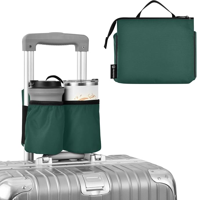 DOMIKING Hunter Green Travel Luggage Cup Holder by DOMIKING