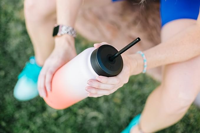 Simple Modern Wide Mouth Lid Leak Proof Straw Chug Handle Flip Fits Summit Water Bottles and Hydro Flask, Tumbler Style, Cherry