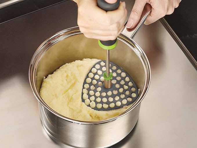 Joseph Joseph Delta Folding Nylon Head, Space Saving Potato Masher, Stores Flat