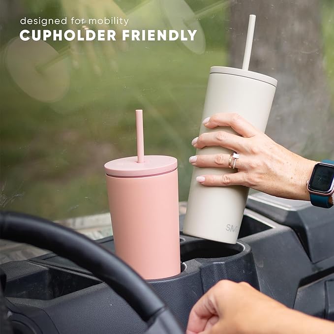 Simple Modern Classic Tumbler with Lid and Straw | Insulated Iced Coffee Cup Reusable Stainless Steel Water Bottle Travel Mug | Gifts for Women Men Her Him | 24oz | Baja