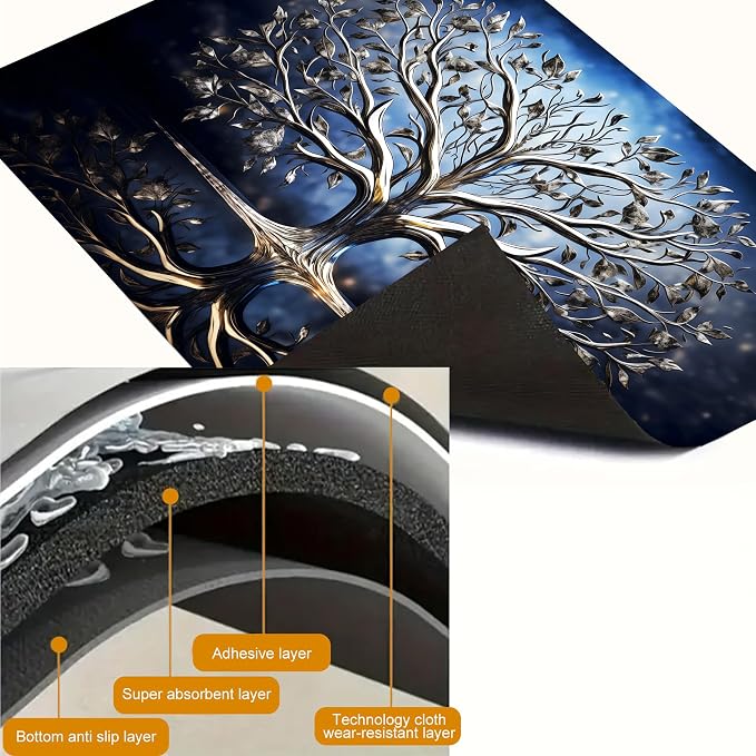 Silver Tree of Life Stove Top Cover 28.3 x 20.5 Inches, Heat Resistant Glass - Image 8