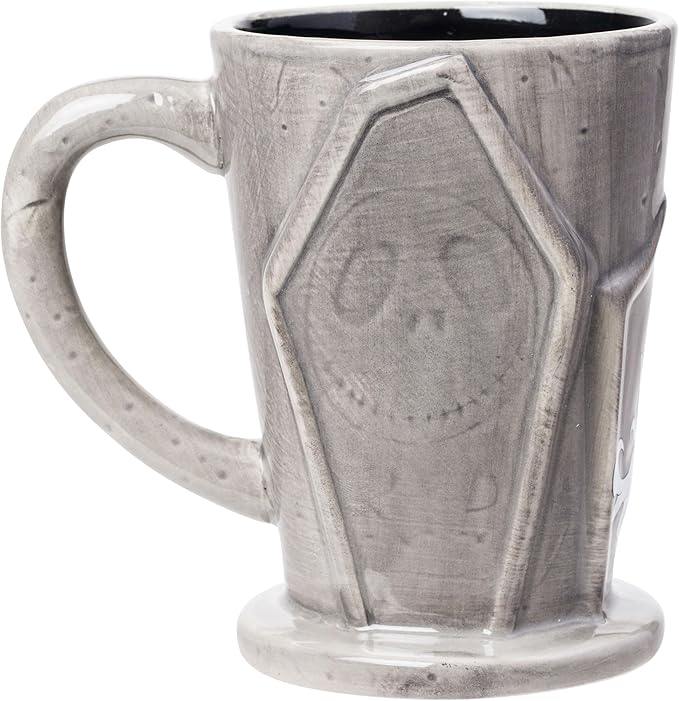 Silver Buffalo Disney Tim Burton Nightmare Before Christmas Tombstones Featuring Jack Skellington and Zero 3D Sculpted Ceramic Mug, 18 Ounces