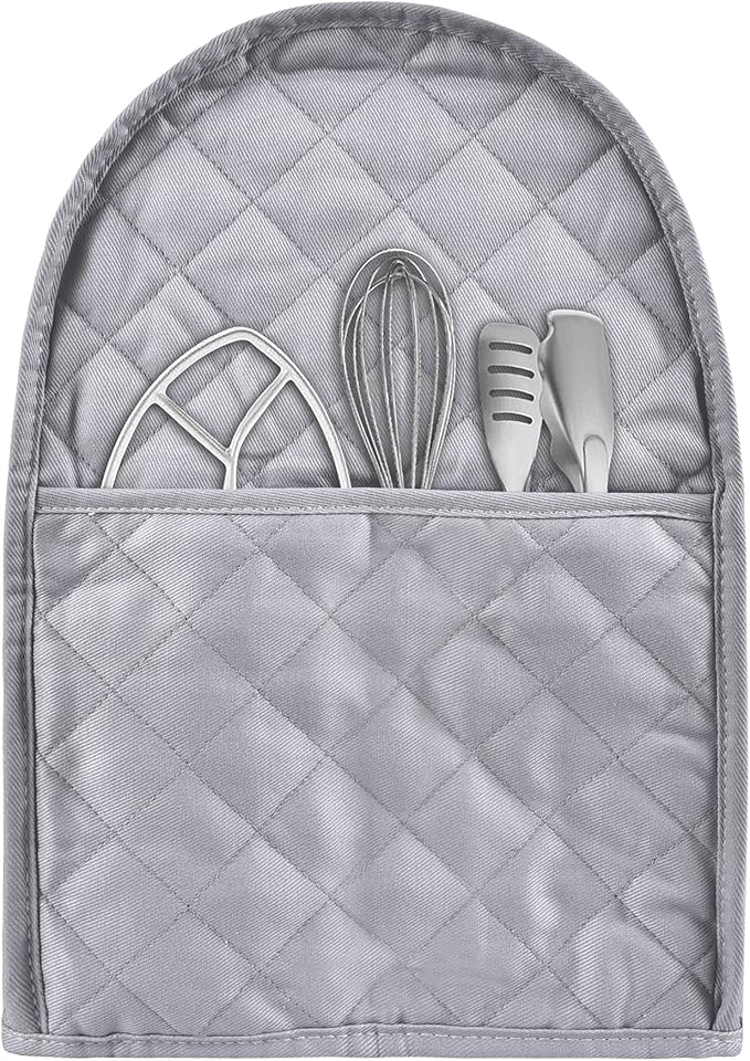Stand Mixer Cover compatible with Kitchenaid Mixer, Fits All Tilt Head & Bowl Lift Models,Pure Cottot,Fine, Soft, Not Easy to Fade, Not Easy To Pilling (Grey, Fits for 4.5-Quart and All 5-Quart)