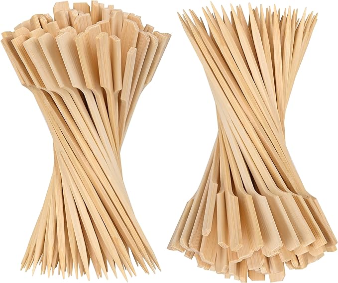 Bamboo Skewers 6 Inch, 200 PCS Cocktail Skewers for Appetizers, BBQ, Fruit Kabobs, Sandwich, Drink