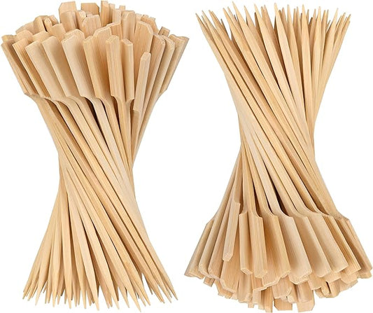 Bamboo Skewers 6 Inch, 200 PCS Cocktail Skewers for Appetizers, BBQ, Fruit Kabobs, Sandwich, Drink
