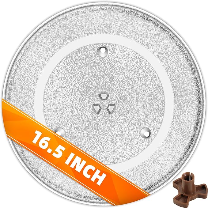 CALPALMY 16.5 Inches Microwave Glass Plate -Exact Replacement for Glass Turntable Part Numbers A06014M00AP and F06014M00AP -Dishwasher-Safe Microwave Glass Plate