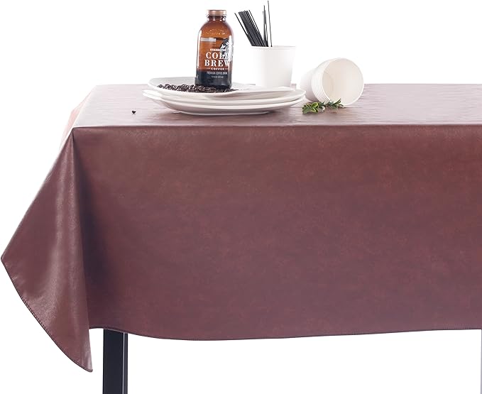 Yourtablecloth Heavy Duty Vinyl Rectangle or Square Tablecloth – 6 Gauge Heavy Duty Tablecloth – Flannel Backed – Wipeable Tablecloth with Vivid Colors & Many Sizes 52 x 90 Black