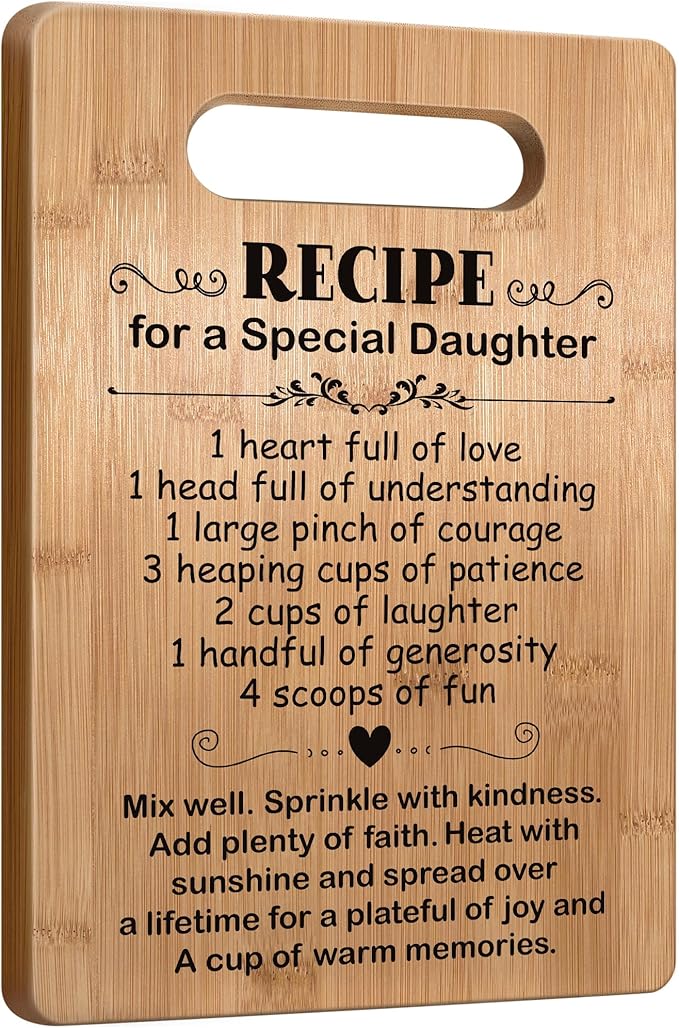 Daughter Birthday Gifts from Mom Dad Parents, Popular Daughter Cutting Board Gift for Mothers Day, Wedding, Christmas