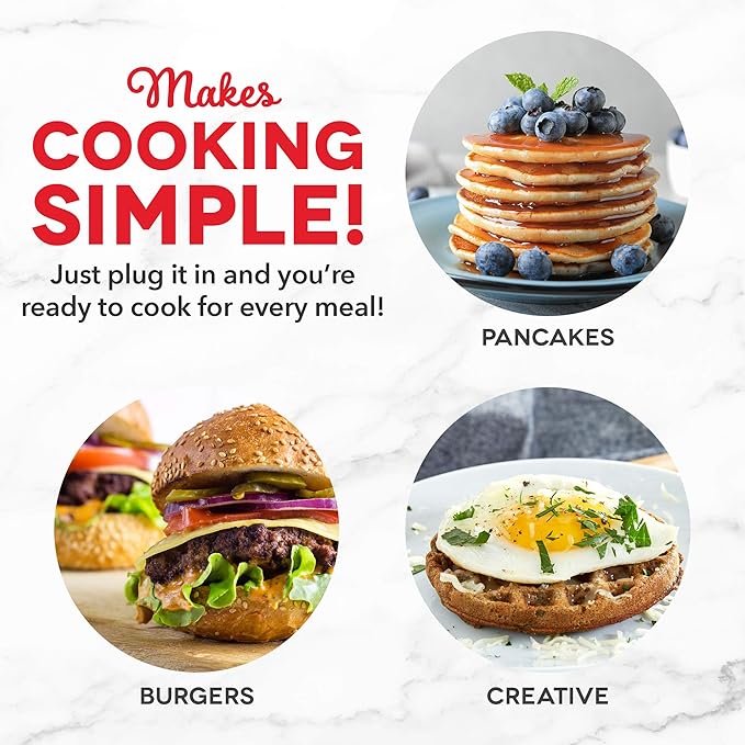 DASH Mini Maker Waffle Maker + Griddle, 2-Pack Griddle + Waffle Iron - Red