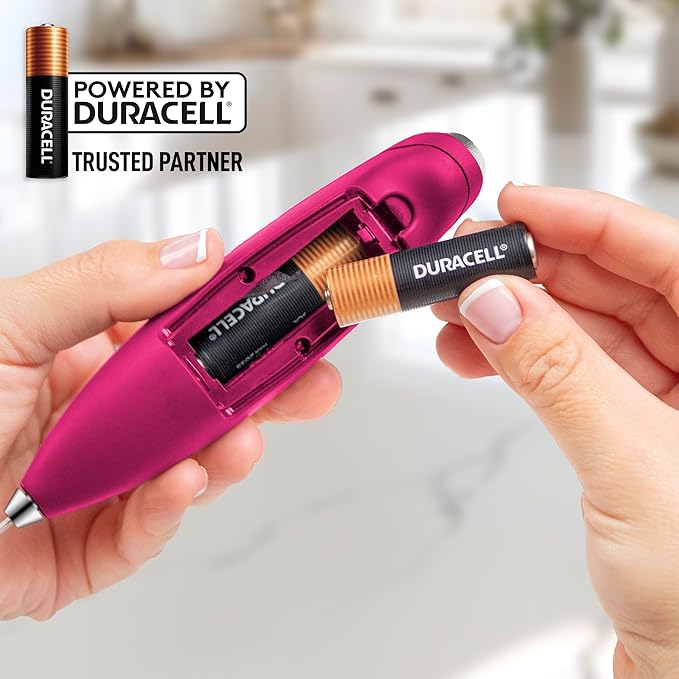 Zulay Kitchen Powerful Milk Frother Wand With 4 AA Duracell Batteries - Ultra Fast Handheld Drink Mixer - Electric Whisk Foam Maker for Coffee, Lattes, Cappuccino, Matcha & Creamer