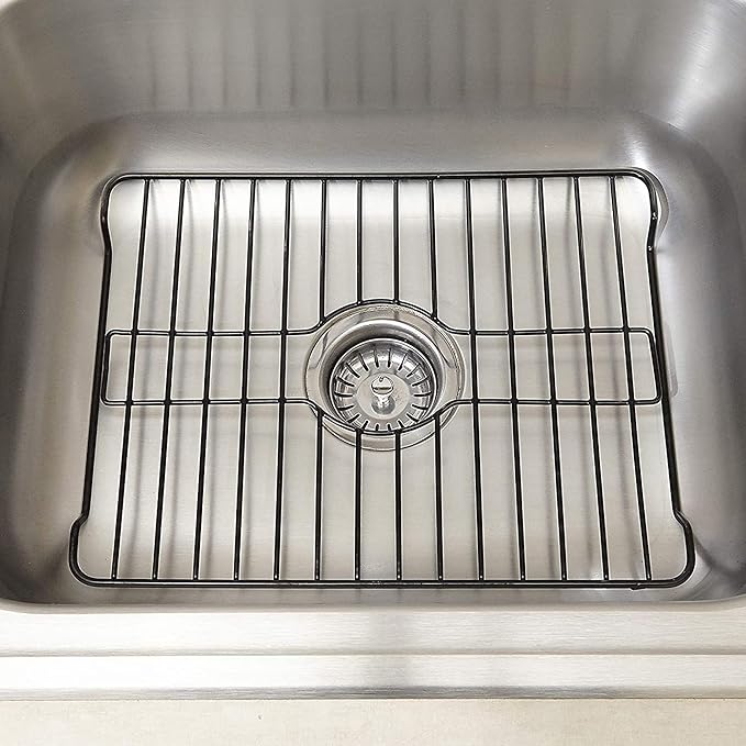 Better Houseware Sink Protectors for Kitchen Sink, Protective Metal Grid, 12x10.25x1 inches, Black Kitchen Sink Mat to Shield Sink Base from Scratches, Rust-Resistant Coating, S