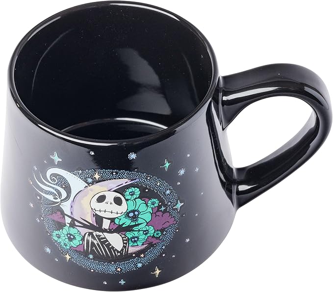 Silver Buffalo Disney Tim Burton's Nightmare Before Christmas Jack and Zero Tapered Pottery Mug, 14 Ounces
