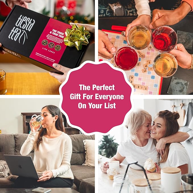 Tiesta Tea - Tiesta's Top Loose Leaf Tea Gift Box, Loose Leaf, Medium Caffeinated Variety Pack, Make Hot & Iced Brews, 3 Pouches of Assorted Blends with Green, Herbal, Fruity & Lavender Bags