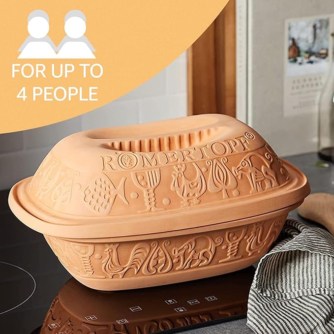 Romertopf Clay Roaster | Non-Stick Dutch Oven | Healthy Pot Cooking | Clay Baker | Versatile Cooking Vessel - 3.2 Quarts (3 Liters) for up to 4 people