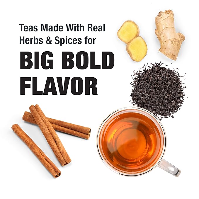Tiesta Tea - Classic Tea Gift Box, Loose Leaf, High to Non-Caffeinated Variety, Make Hot & Iced Brews, 5 Pouches of Assorted Blends w/English Breakfast, Green, Chai, Lavender & Herbal