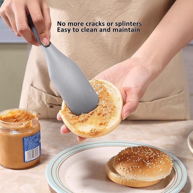 Tongjude Silicone Spurtle Set, Silicone Spatula Set, Heat Resistant Cooking Utensil for Nonstick Cookware, Serving，Baking, Whisking, Smashing, Scooping, Spreading, 8 Piece