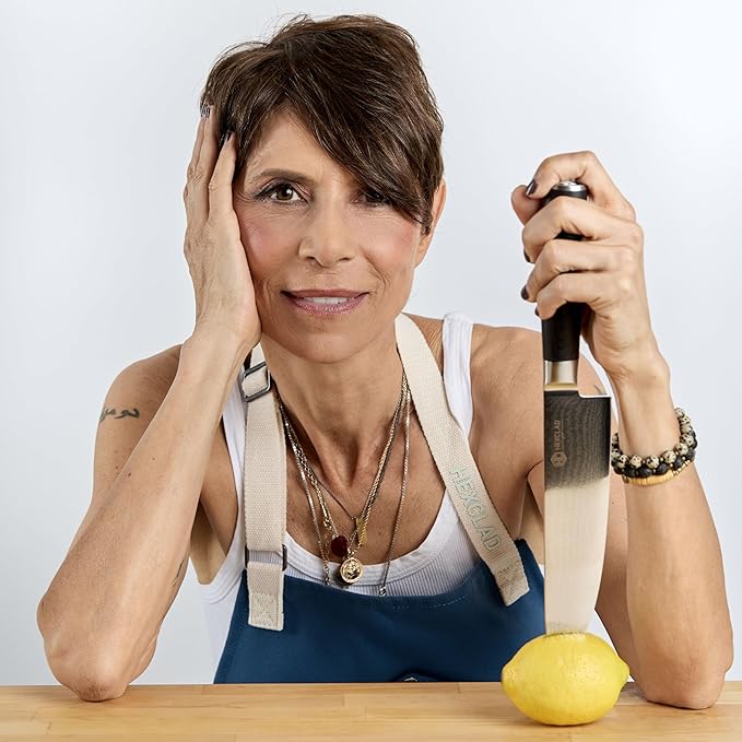 HexClad 6-Piece Espresso Damascus Knife Set, 67-Layer Japanese Damascus Stainless Steel Blades, 60 HRC, Made with the 3-Step Honbazuke Method, Pakkawood Handles, 12-Degree Edge