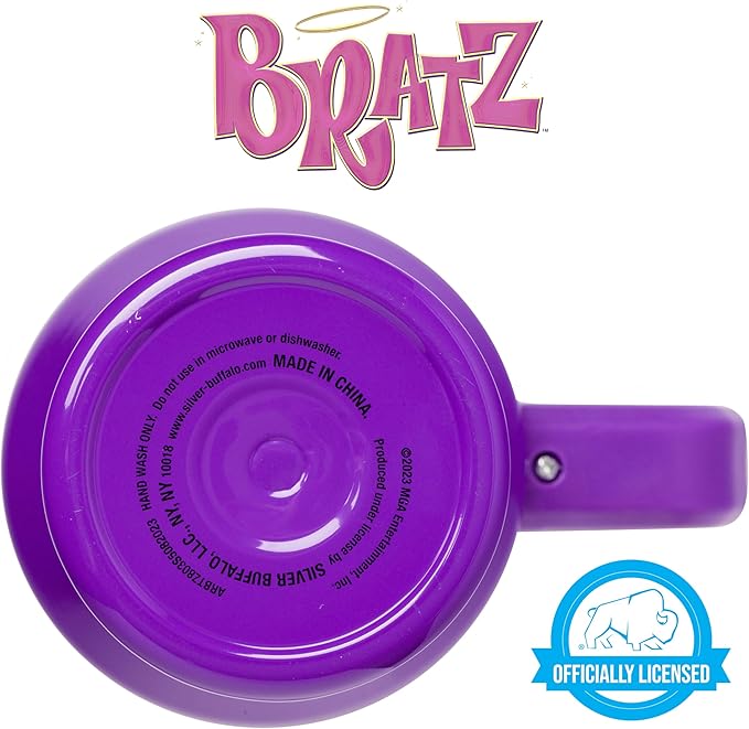 Silver Buffalo Bratz Featuring Cloe, Yasmin, Jade, and Sasha Stainless Steel Tumbler with Handle and Straw, Fits in Standard Cup Holder, 40 Ounces