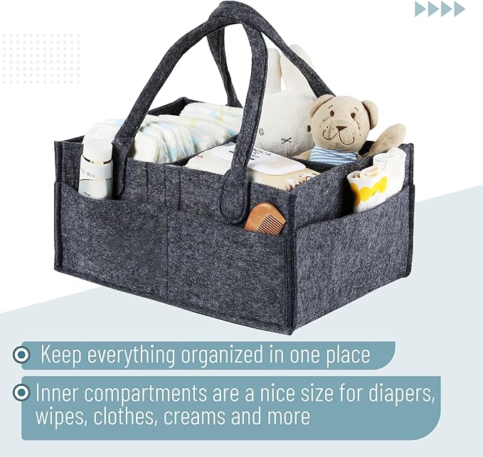 Mr. Pen- Baby Diaper Caddy Organizer, Charcoal Gray, Diaper Organizer, Car Diaper Caddy, Baby Caddy Organizer, Portable Diaper Caddy, Diaper Organizer for Changing Table, Baby Organizer for Nursery